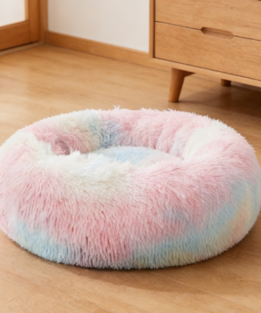 Pet Round Bed - Soothing Donut Pillow Warm Dog Cat Bed
