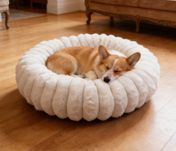 Luxury Pet Round Bed - Non-Slip Bottom Round Bed