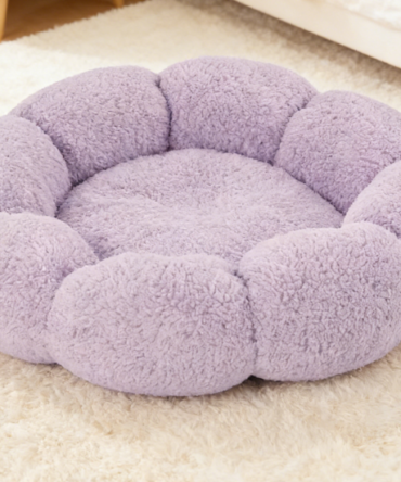 Flower Pet Round Bed - Fluffy Non-Slip Machine Washable Donut Dog Bed