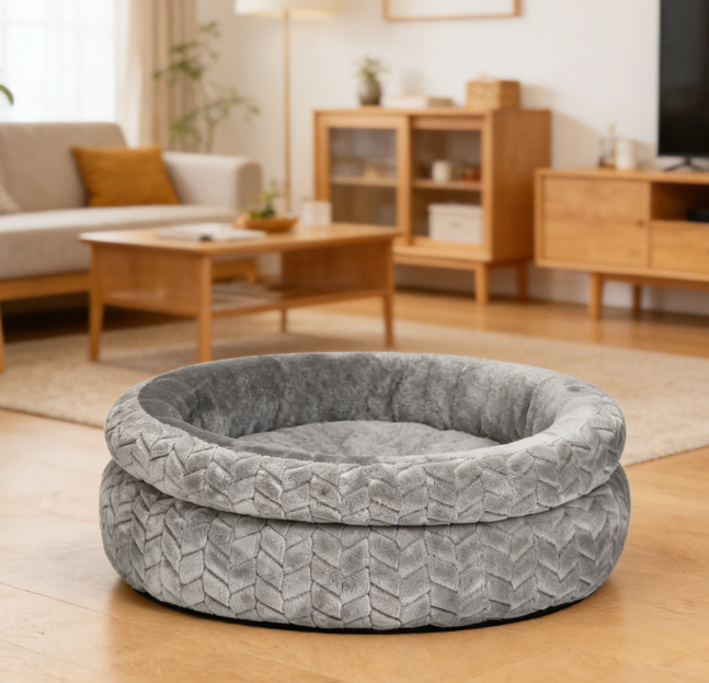 Double Layer Pet Round Bed - Ultra Soft Round Donut Cat Bed