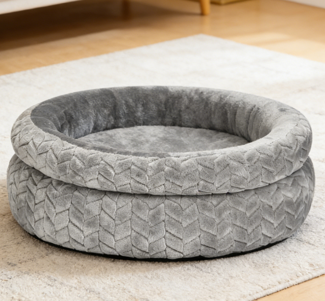 Double Layer Pet Round Bed - Ultra Soft Round Donut Cat Bed - Image 2