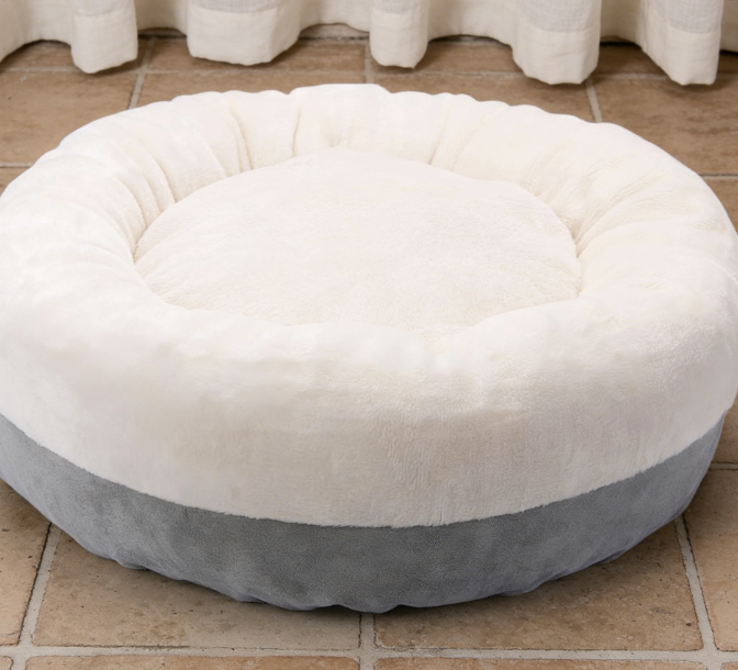 Pet Round Bed - 18-inch Soothing Non-Slip Round Dog Cat Bed - Image 2