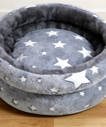 Plush Pet Round Bed - 27.56-inch Washable Round Dog Cat Bed