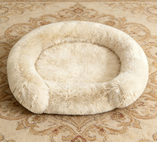 Round Pet Bed - Fluffy, Washable Round Cat and Dog Bed - Image 2