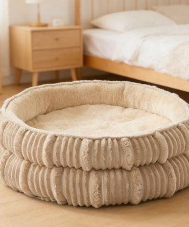 Durable Pet Round Bed - Washable Non-Slip Round Cat Dog Sleeping Bed