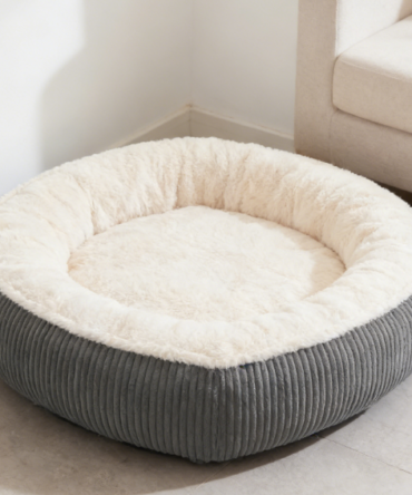 Large Dog Pet Round Bed - 36-inch Removable Washable Plush Donut Dog Bed