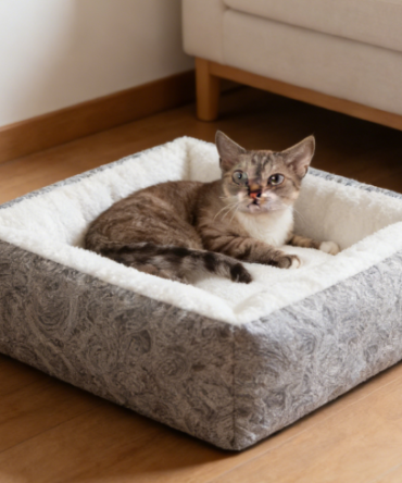 Insulated Plush Pet Bed - Electric-Free Warm Cat Tent Bed (19 inches x 18 inches)
