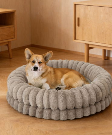 Luxury Pet Round Bed - 30-inch Orthopedic Non-Slip Washable Dog Bed