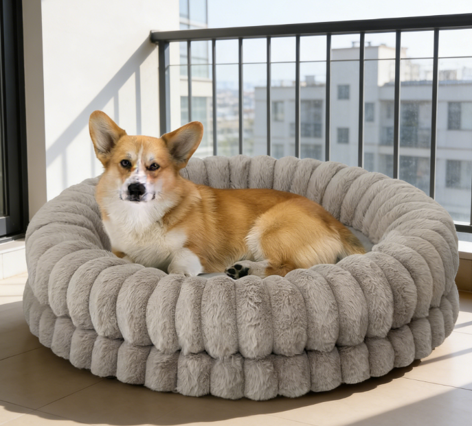 Luxury Pet Round Bed - 30-inch Orthopedic Non-Slip Washable Dog Bed - Image 2