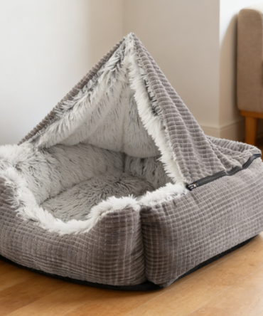 Cave-Style Insulated Plush Pet Bed - Covered Blanket Orthopedic Pet Bed