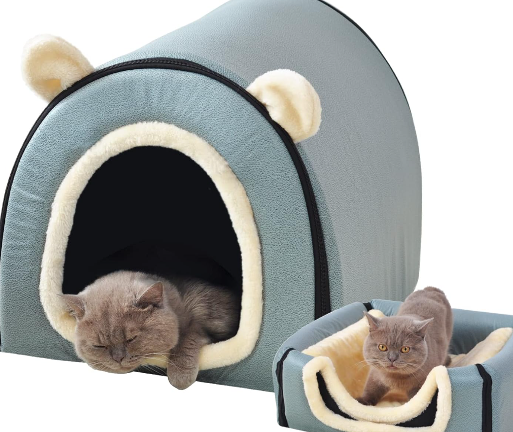 Two-Way Insulated Plush Pet Bed - Removable and Washable Splash-Proof Pet House