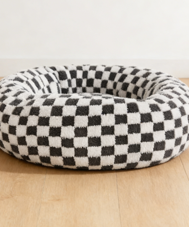 Stylish Pet Round Bed - Soothing Non-Slip Machine Washable Donut Dog Cat Bed