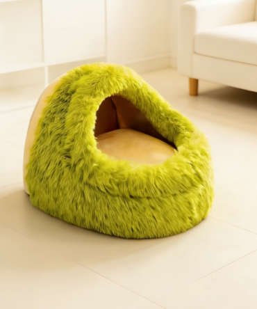 Semi-Enclosed Insulated Plush Pet Bed - Thickened Deep Sleep Cat and Dog Bed